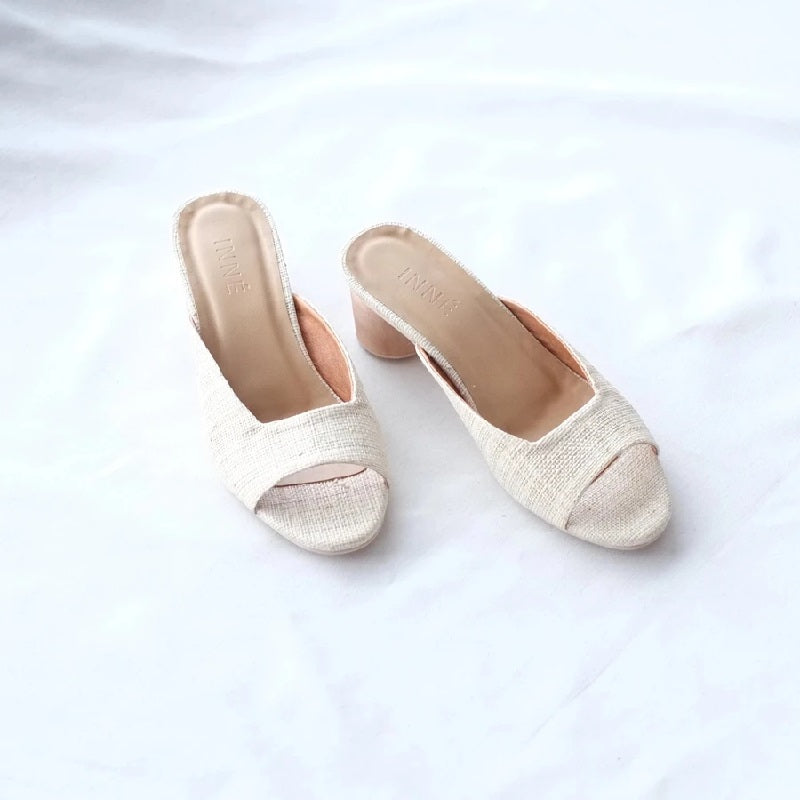 Inne Studios Regina Raffia Heel - Ivory