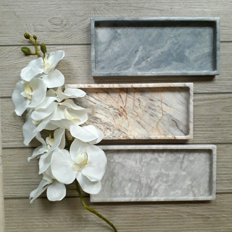 Marmol Stonework Rectangular Marble Tray