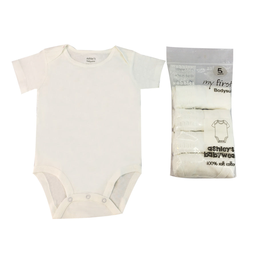 5-Piece Infant's White Body Suit Pack
