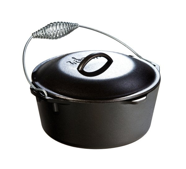 LODGE 5 Quart Cast Iron Dutch Oven With Bail Handle