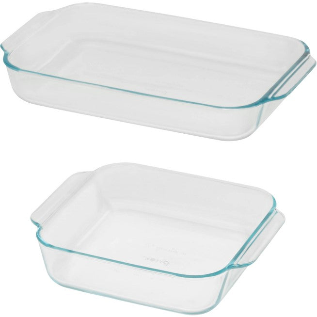 Pyrex® Basics Value Pack: 8" Square + 3 Quart Oblong Baking Dish