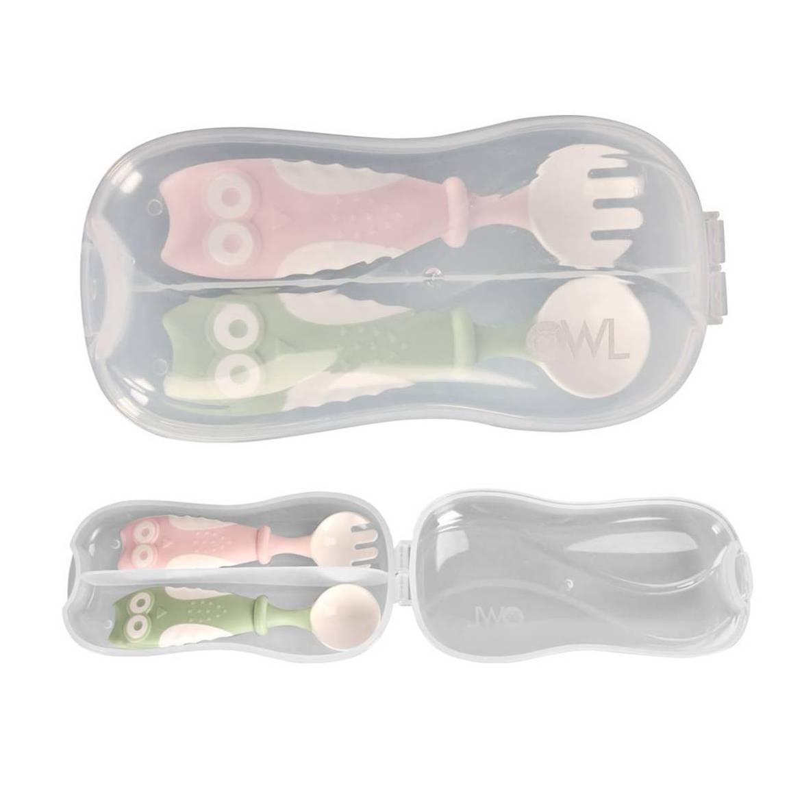 Owl Baby Easy Grip Bendable Spoon & Fork Set with Travel Case