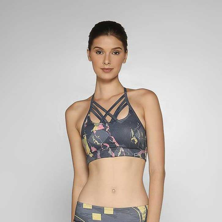 Atsui Women's Fitness Chika Sports Bra in Marble Blue