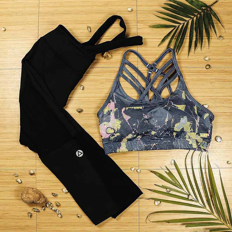 Atsui Women's Fitness Chika Sports Bra in Marble Blue