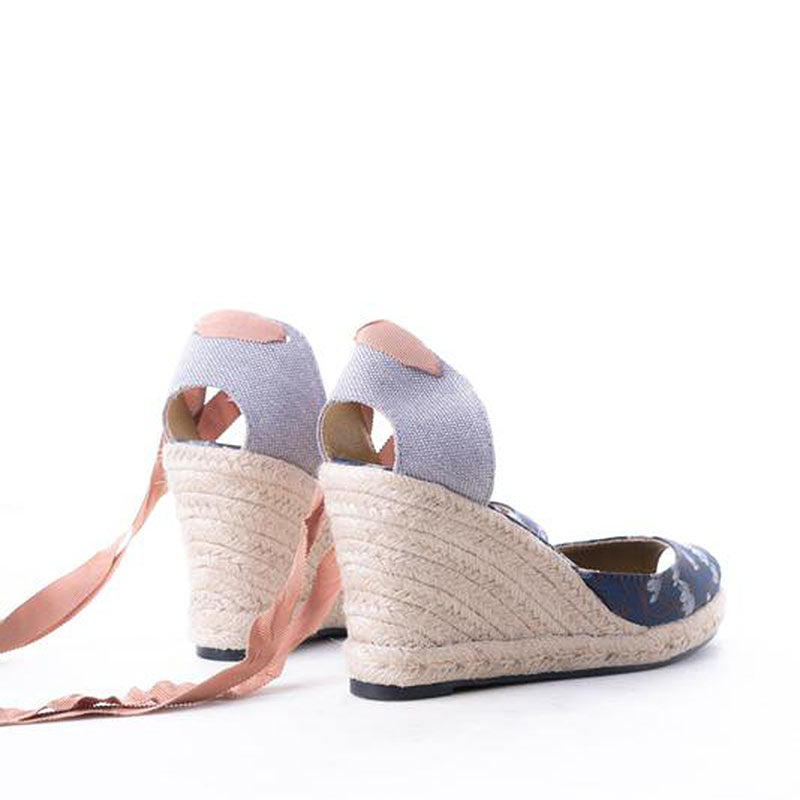 Daily Schedule Lace Up Espadrille (Brocade Blue)