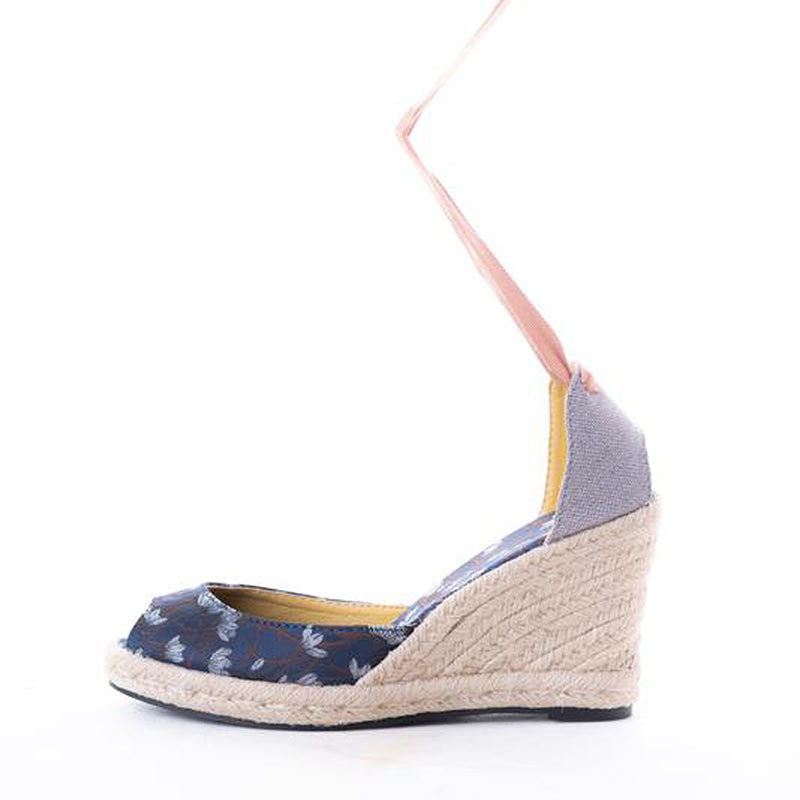 Daily Schedule Lace Up Espadrille (Brocade Blue)