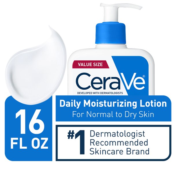 CeraVe Daily Moisturizing Lotion for Dry Skin | Body Lotion & Facial Moisturizer with Hyaluronic Acid and Ceramides | Fragrance Free | 12 Ounce