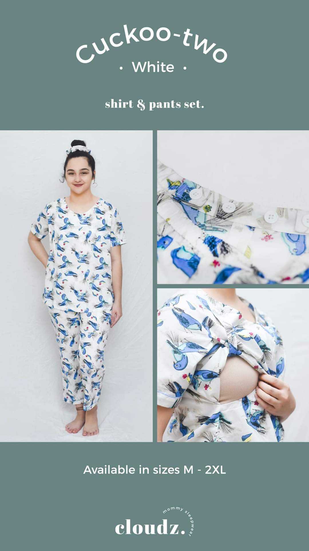 Cloudz PH Nursing PJs - Cuckoo Two (White)