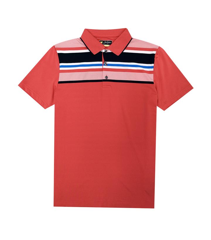 Jack Nicklaus Yarn Dye Engineered Twill Stripe Polo - Baked Apple