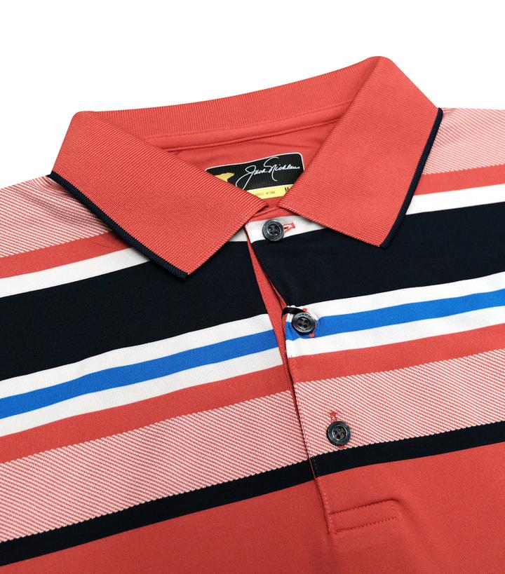 Jack Nicklaus Yarn Dye Engineered Twill Stripe Polo - Baked Apple