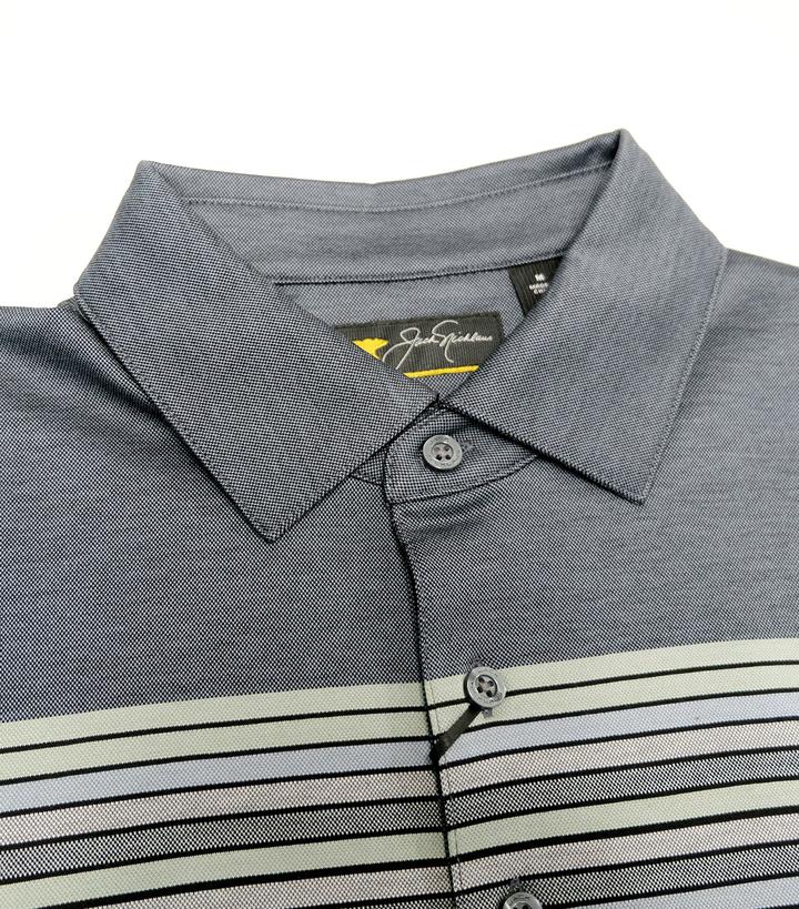 Jack Nicklaus Yarn Dye Birdseye Multi-strip Engineered Cotton Polo Classic