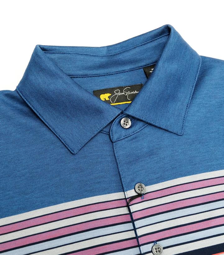 Jack Nicklaus Yarn Dye Birdseye Multi-strip Engineered Cotton Polo Classic