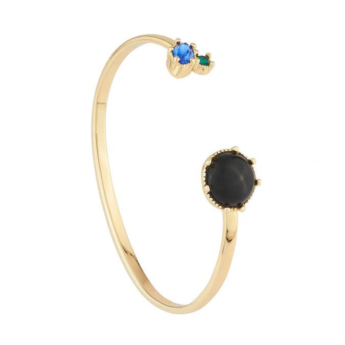 Les Néréides Paris Onyx and Blue stone cuff bracelet