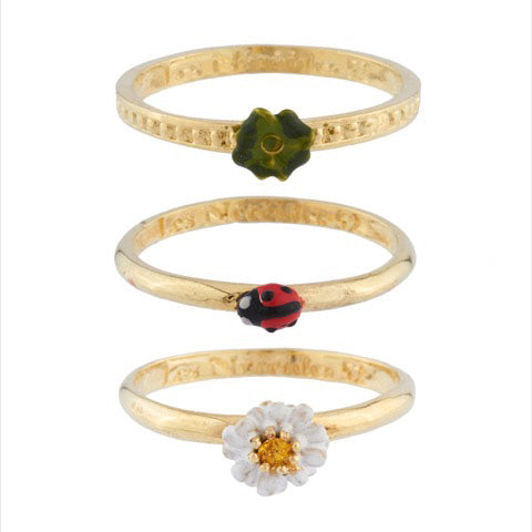 Les Néréides Paris Lovely Daisy set of 3 rings