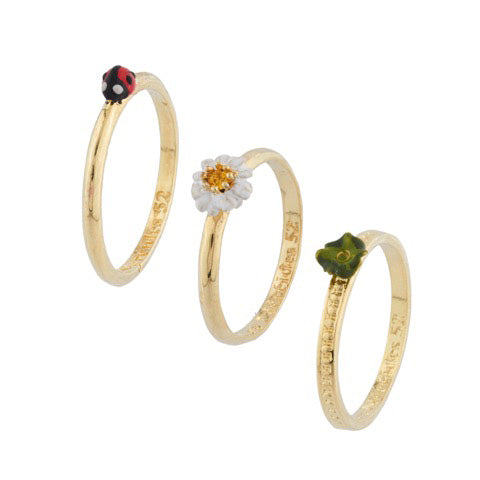 Les Néréides Paris Lovely Daisy set of 3 rings