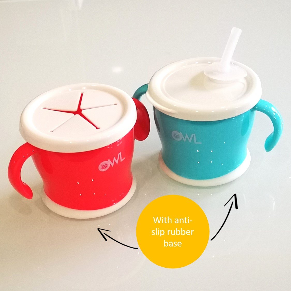 Owl Baby Mix n' Match Multifunctional Snack + Straw Drinking Cup