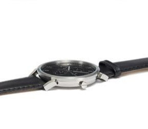 Pierre Cardin Men's Analog Black Leather Strap Watch