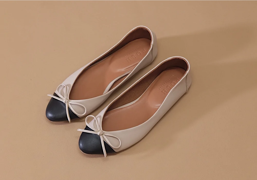 Posh Pocket Shoes Erin Bone and Black