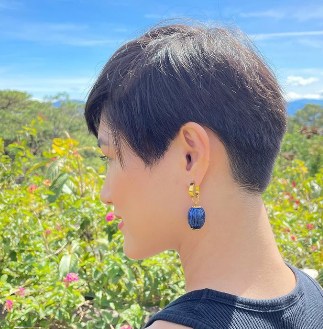 Lily Ouef Charms in Midnight Blue with Baby Hoops