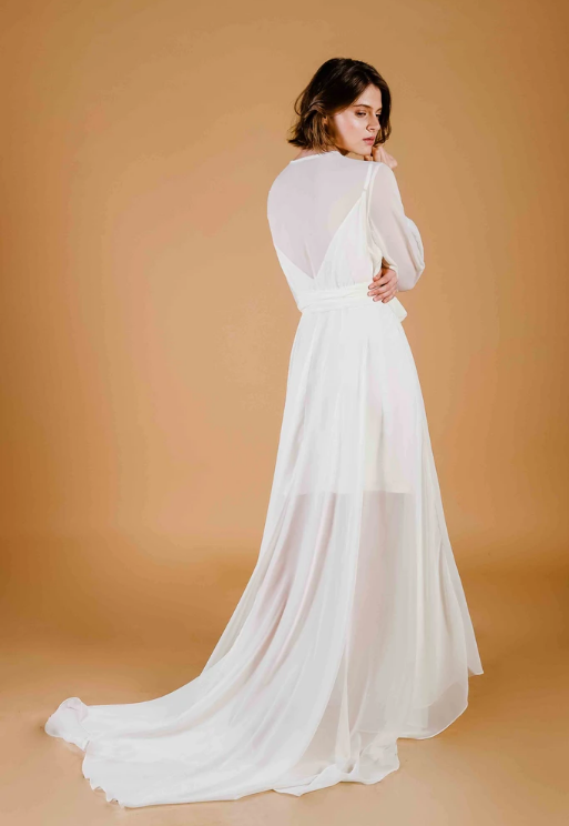 La Tercera Heart in Plain Long Premium Silk Robe set