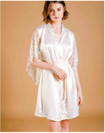La Tercera Talia Short Premium Silk Robe