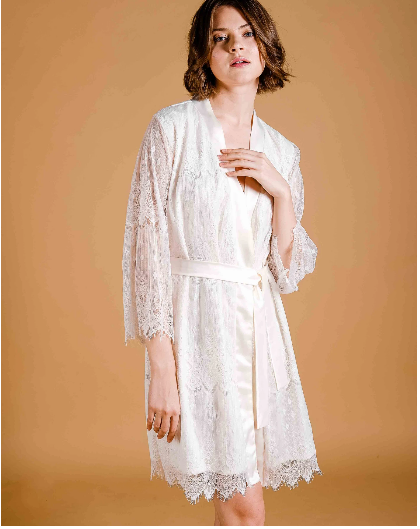 La Tercera Patty Short Premium Silk Robe