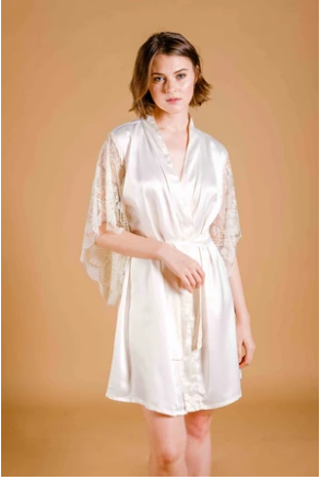 La Tercera Talia Short Premium Silk Robe