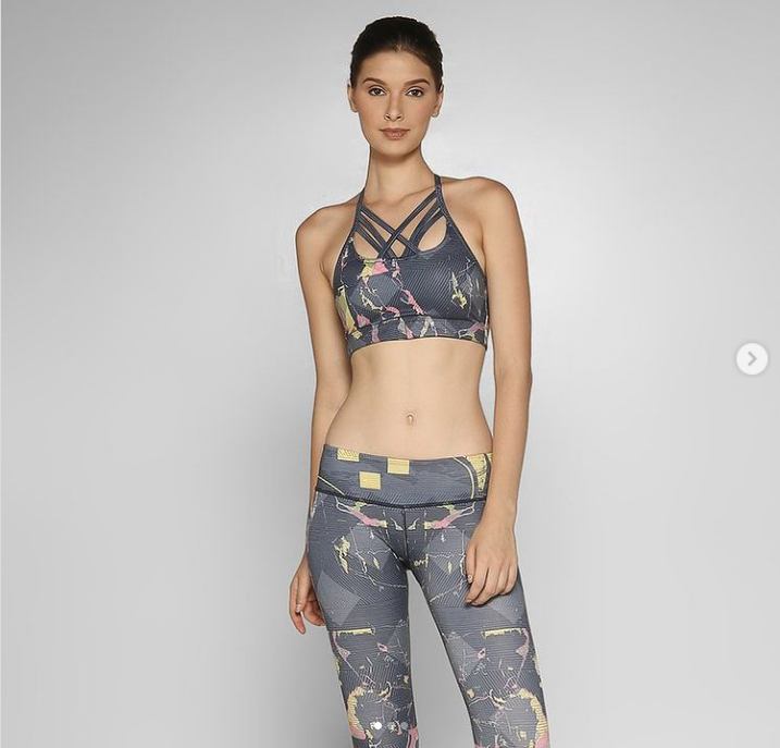 Atsui Women's Fitness Chika Capri in Marble Blue
