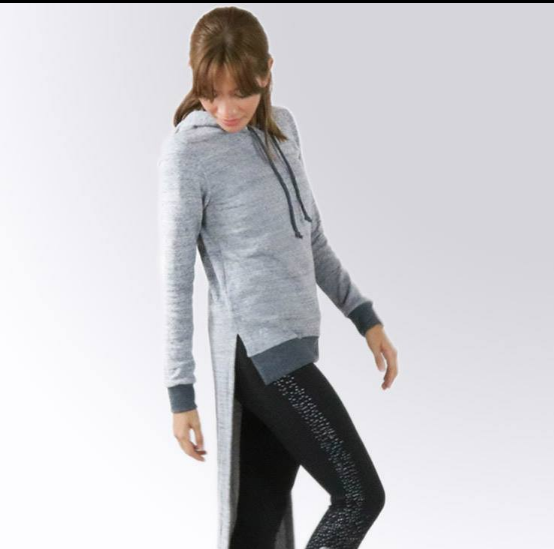 Atsui Women's Fitness Kaiya Hi-Low Hoodie in Gray