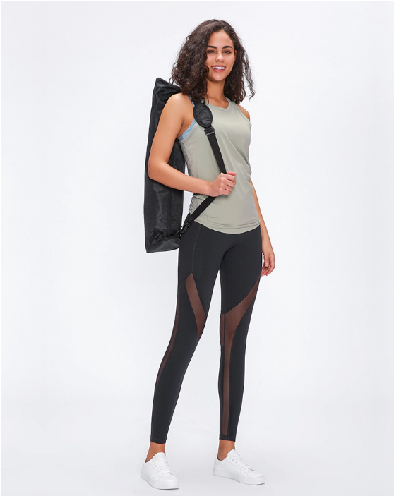 Ginhawa Athleisure Heather High Waist Ultra Cool Mesh Pants in Black