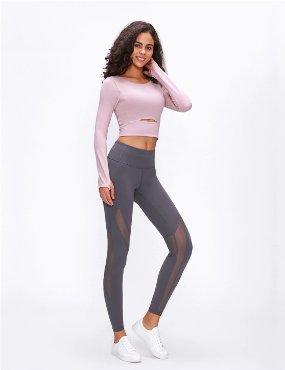 Ginhawa Athleisure Heather High Waist Ultra Cool Mesh Pants in Lotus Ash