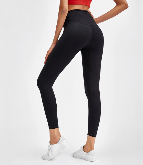 Ginhawa Athleisure Sandy Tie-Waist Semi-Cropped Yoga Pants in Black