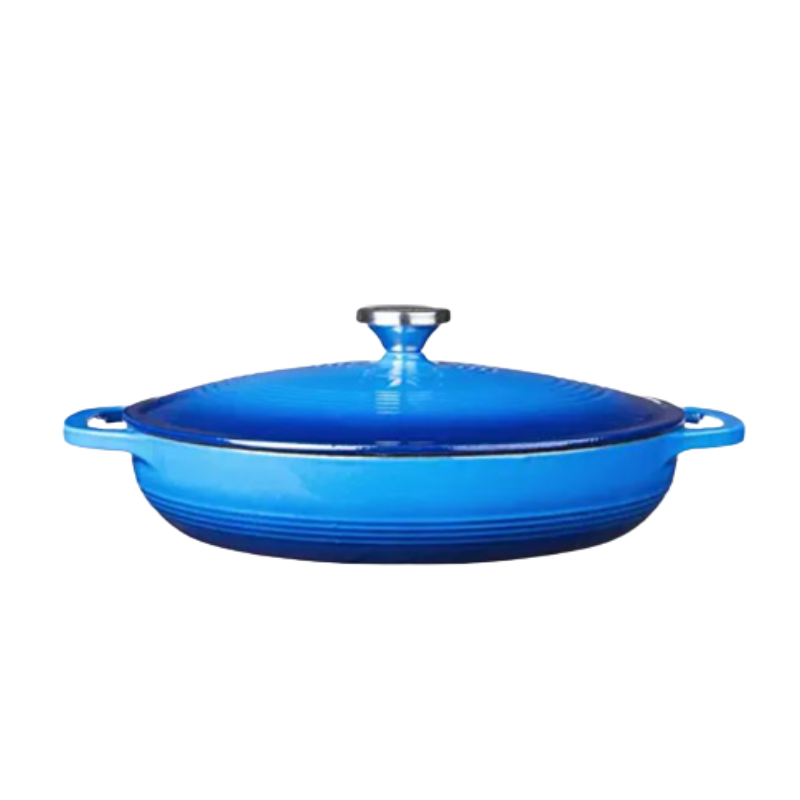 Lodge 3.6 Quart Enameled Cast Iron Covered Casserole Blue
