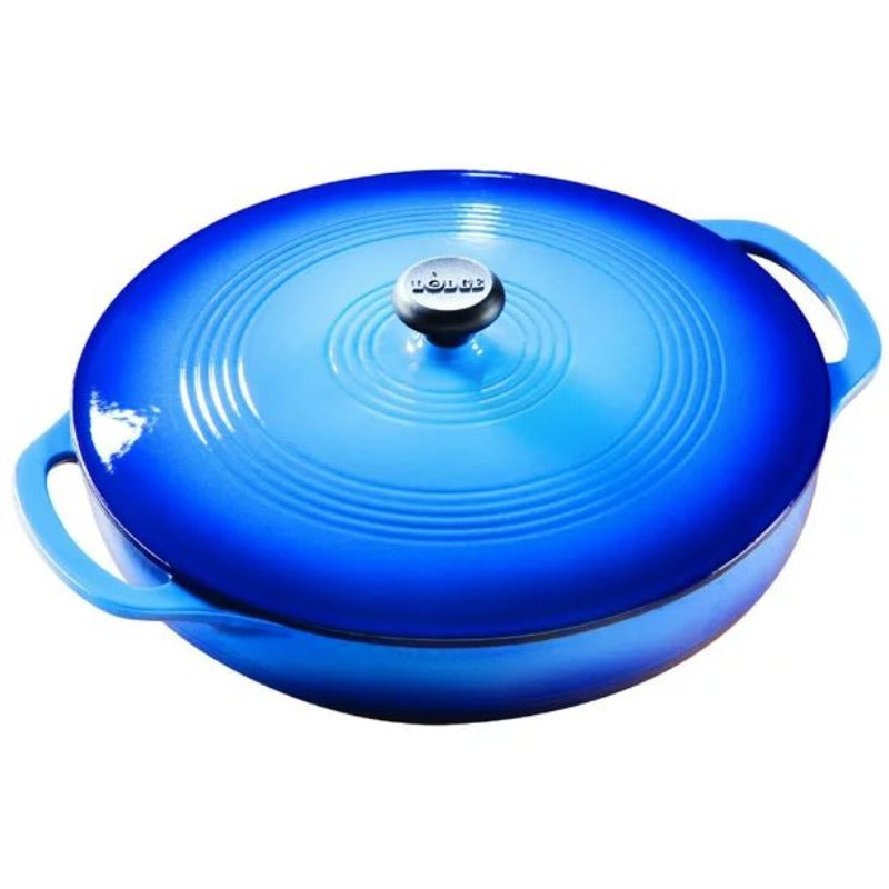 Lodge 3.6 Quart Enameled Cast Iron Covered Casserole Blue