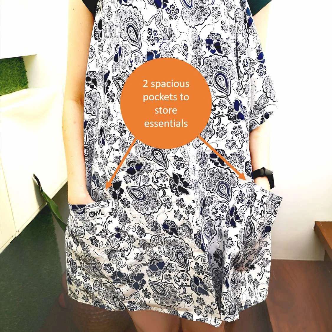 Owl Mama Nursing Cover with Pockets and Carrying Pouch