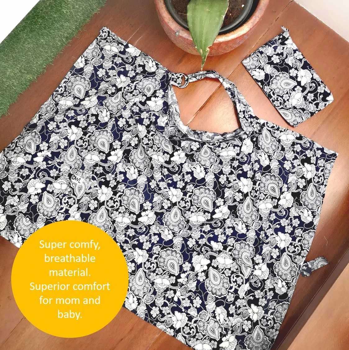 Owl Mama Nursing Cover with Pockets and Carrying Pouch