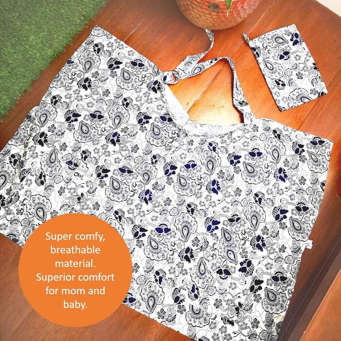 Owl Mama Nursing Cover with Pockets and Carrying Pouch