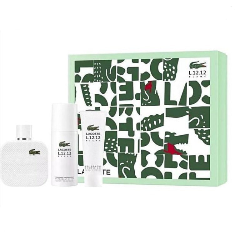 LACOSTE EAU DE LACOSTE L.12.12 BLANC 100ML EAU DE TOILETTE GIFT SET