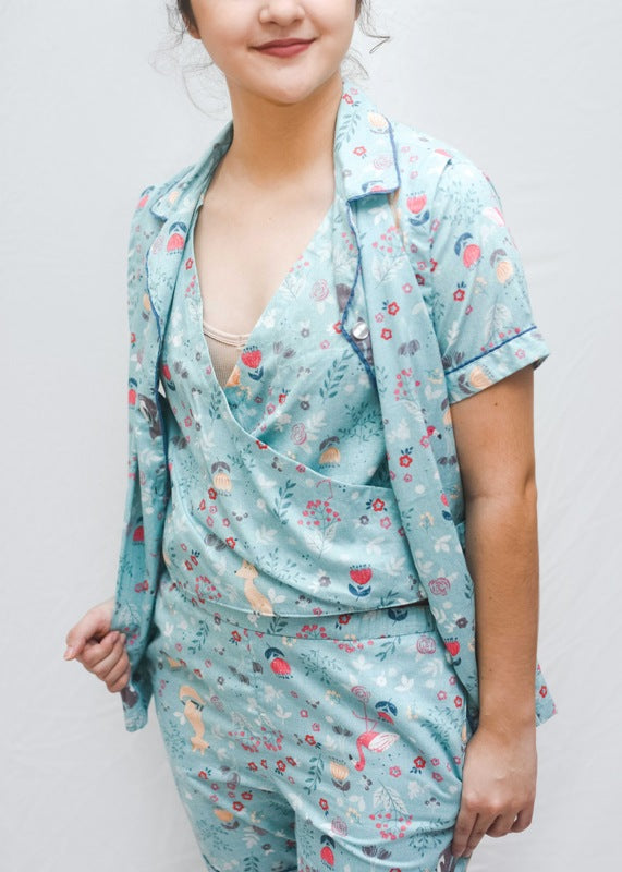 Cloudz PH Nursing PJs - Eden's Garden (Light Blue)