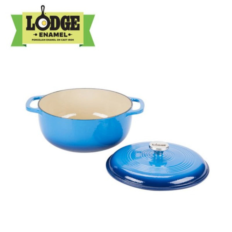 Lodge 6 Quart Enameled Cast Iron Dutch Oven Blue