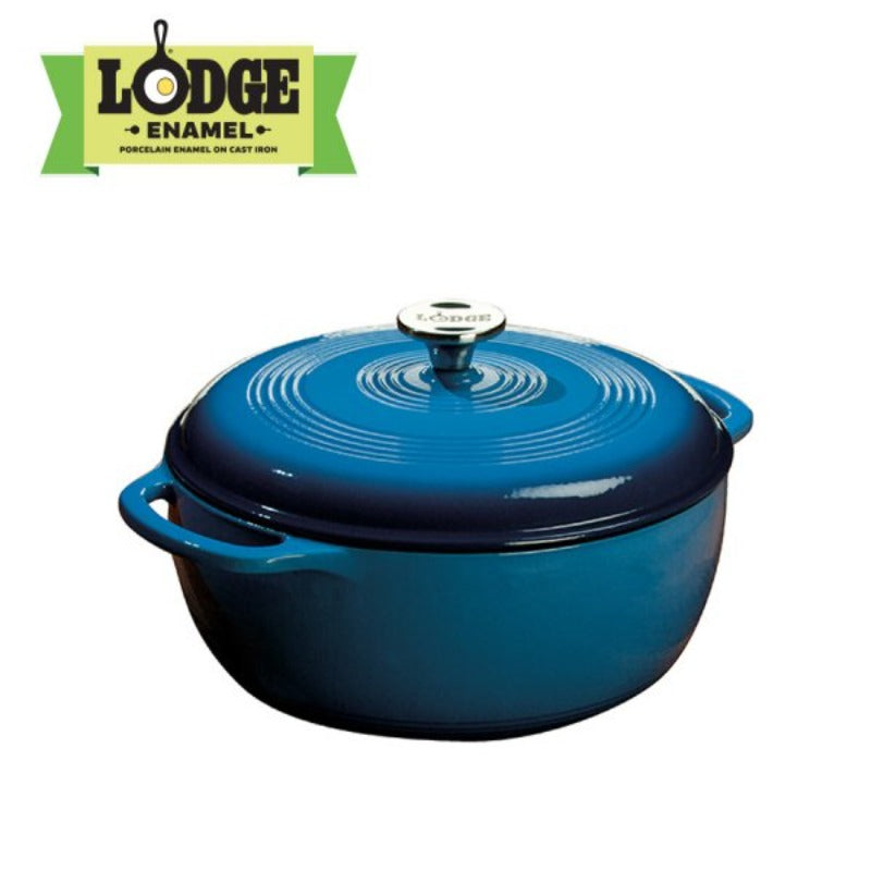 Lodge 6 Quart Enameled Cast Iron Dutch Oven Blue