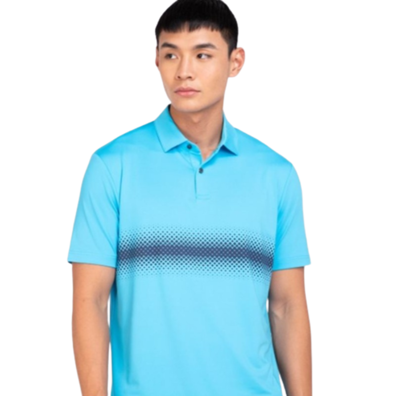Jack Nicklaus Ombre Geometric Polo Shirt in Mediterranean Sea