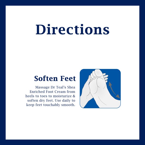 Dr Teal's Foot Cream, Moisture & Soften with Shea Butter & Aloe Vera, 8 oz.