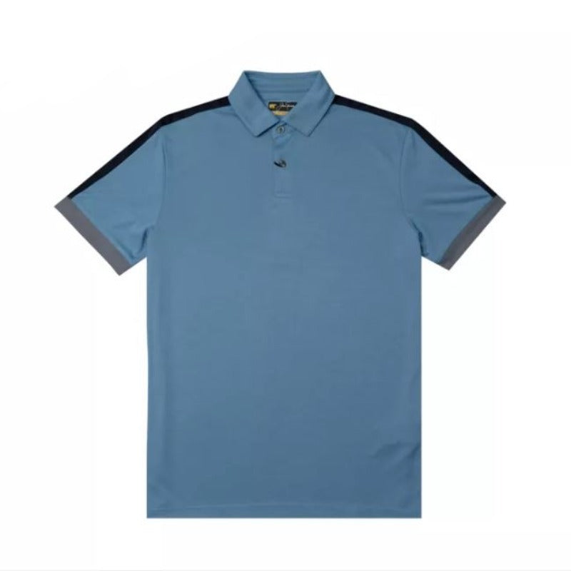 Jack Nicklaus Shoulder Stripe Pieced Polo - Silver Lake Heather