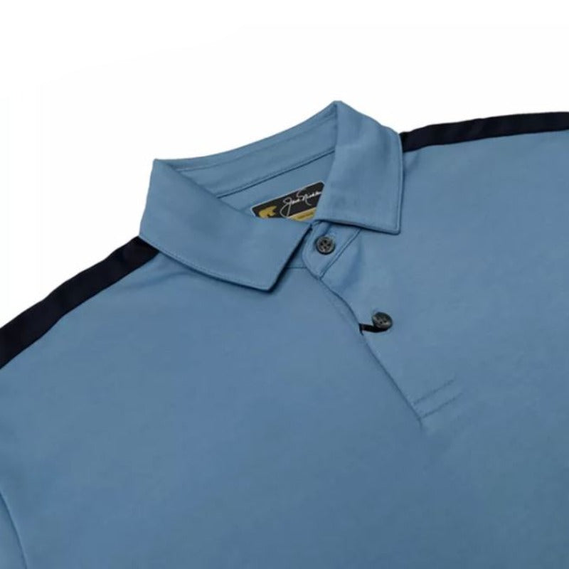 Jack Nicklaus Shoulder Stripe Pieced Polo - Silver Lake Heather