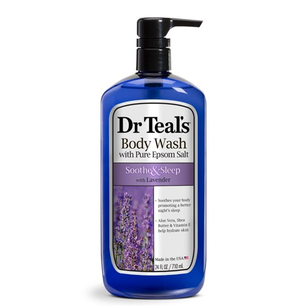 Dr Teal's Body Wash with Pure Epsom Salt, Soothe & Sleep With Lavender, 24 fl oz.