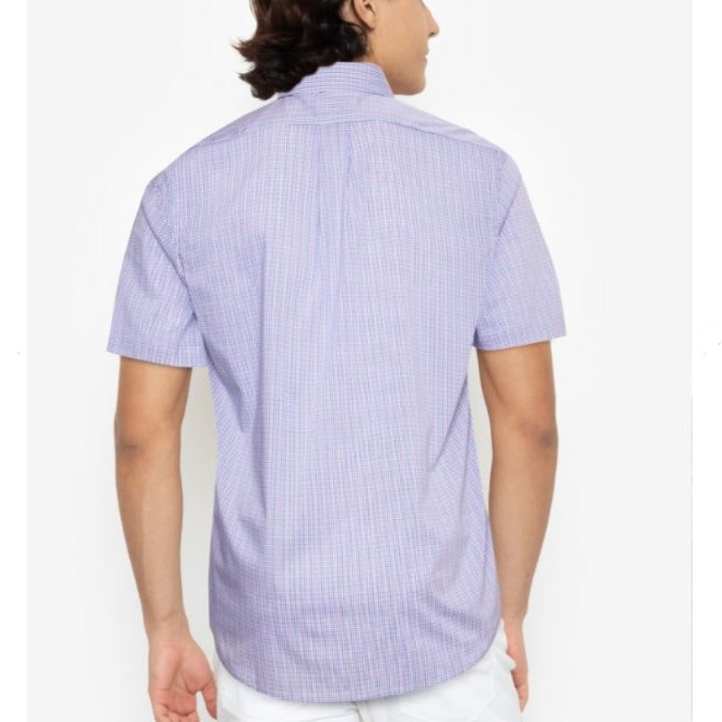 Jack Nicklaus Black Label Mini-Plaid Woven Shirt - Marina