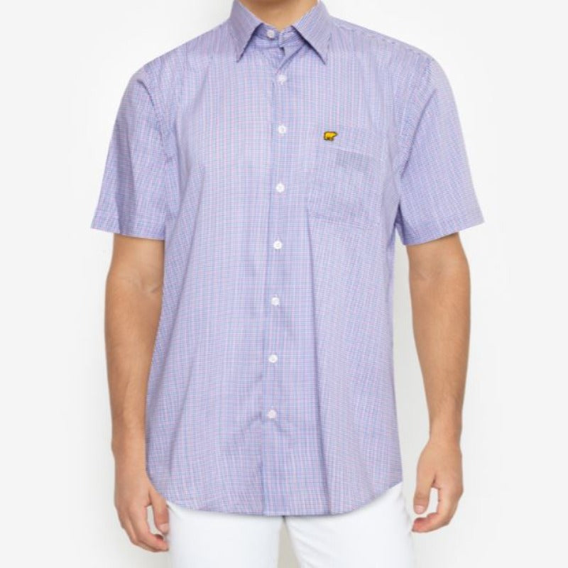 Jack Nicklaus Black Label Mini-Plaid Woven Shirt - Marina