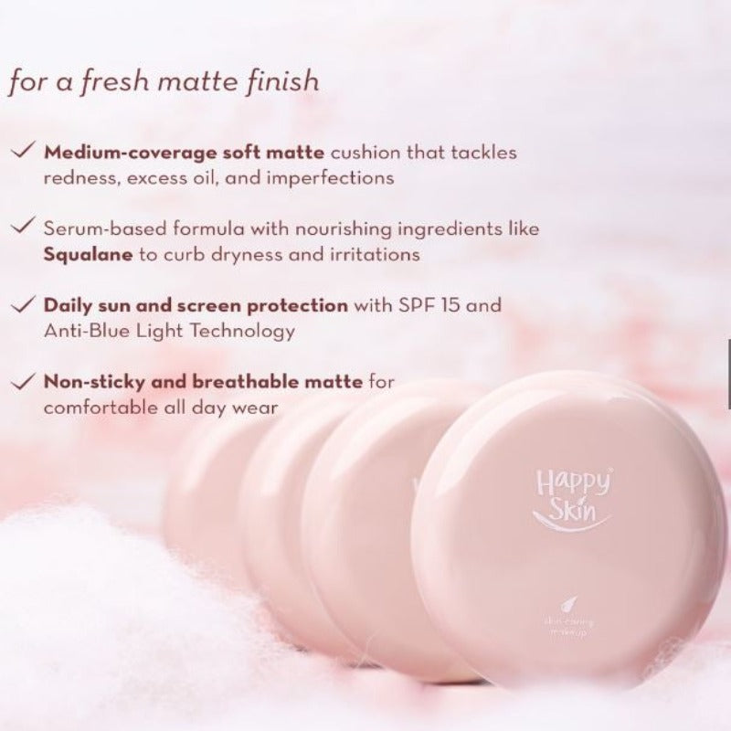 Happy Skin Second Skin Matte Serum Cushion Foundation SPF15