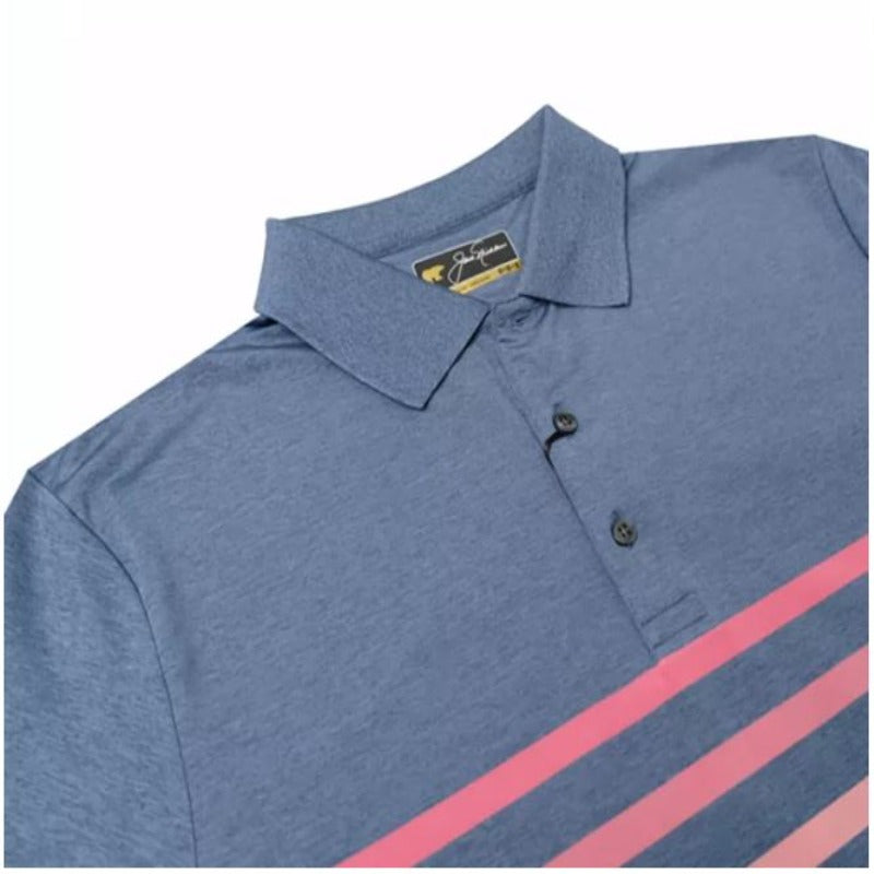 Jack Nicklaus Ombre Chest Stripe Polo - Blue Knit